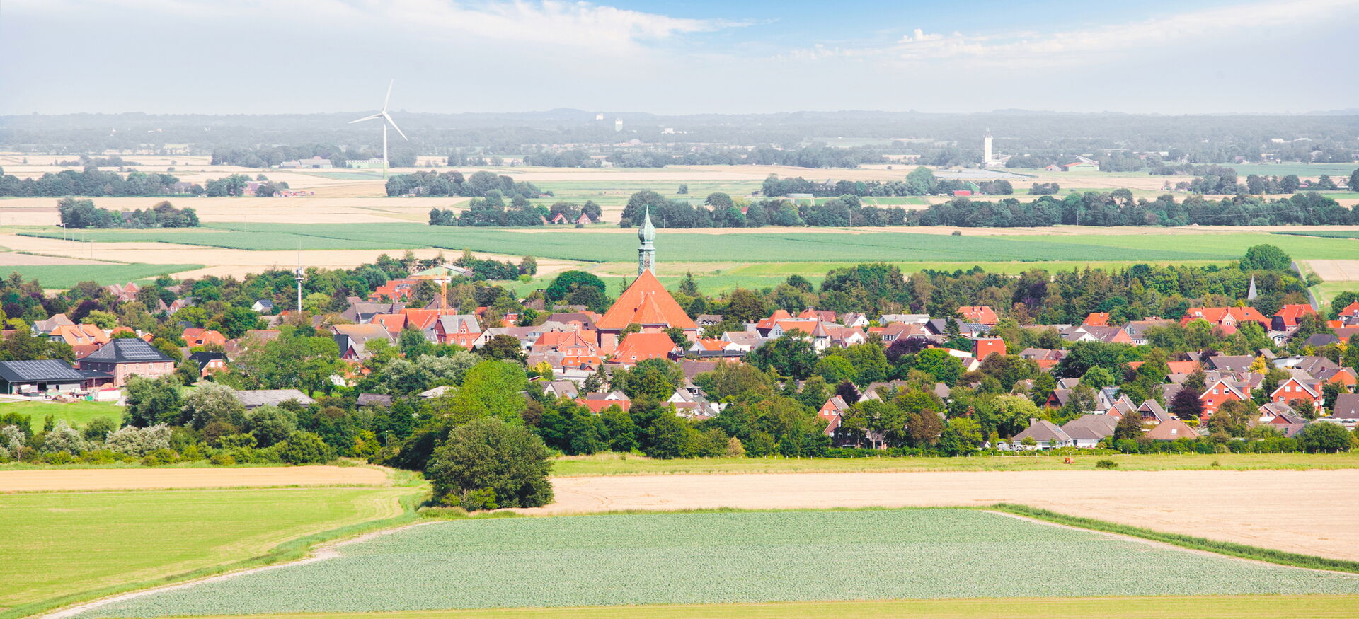 Luftaufnahme der Stadt Wesselburen