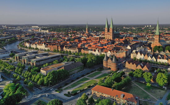 Luftaufnahme der Stadt Lübeck