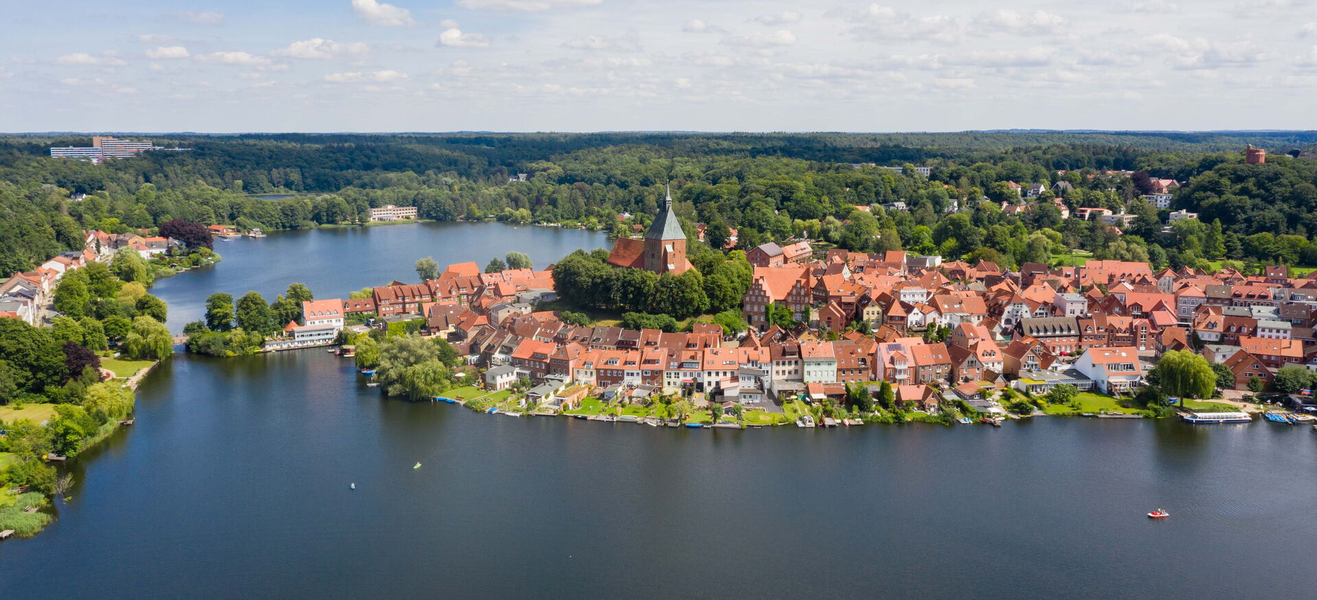 Luftaufnahme von der Stadt Mölln