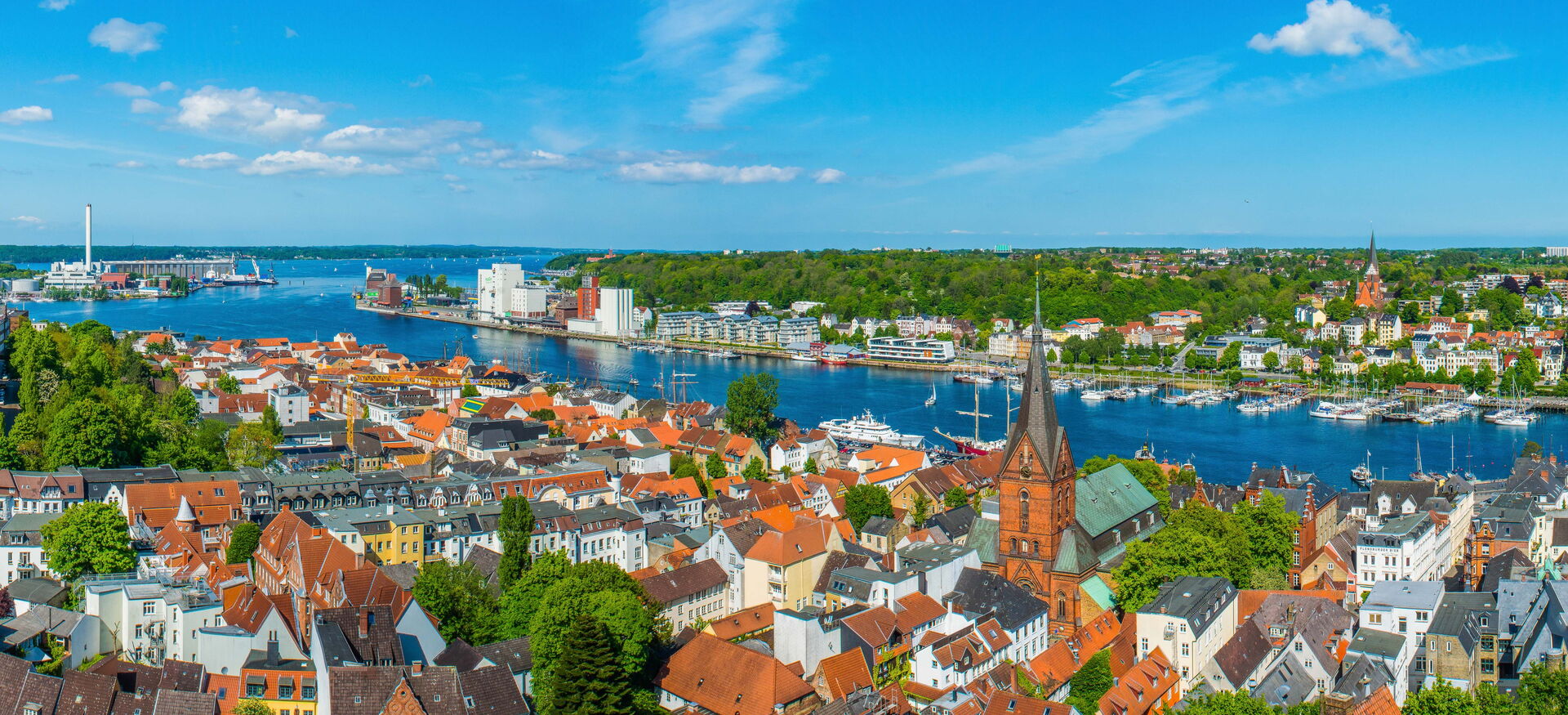Luftaufnahme von der Stadt Flensburg