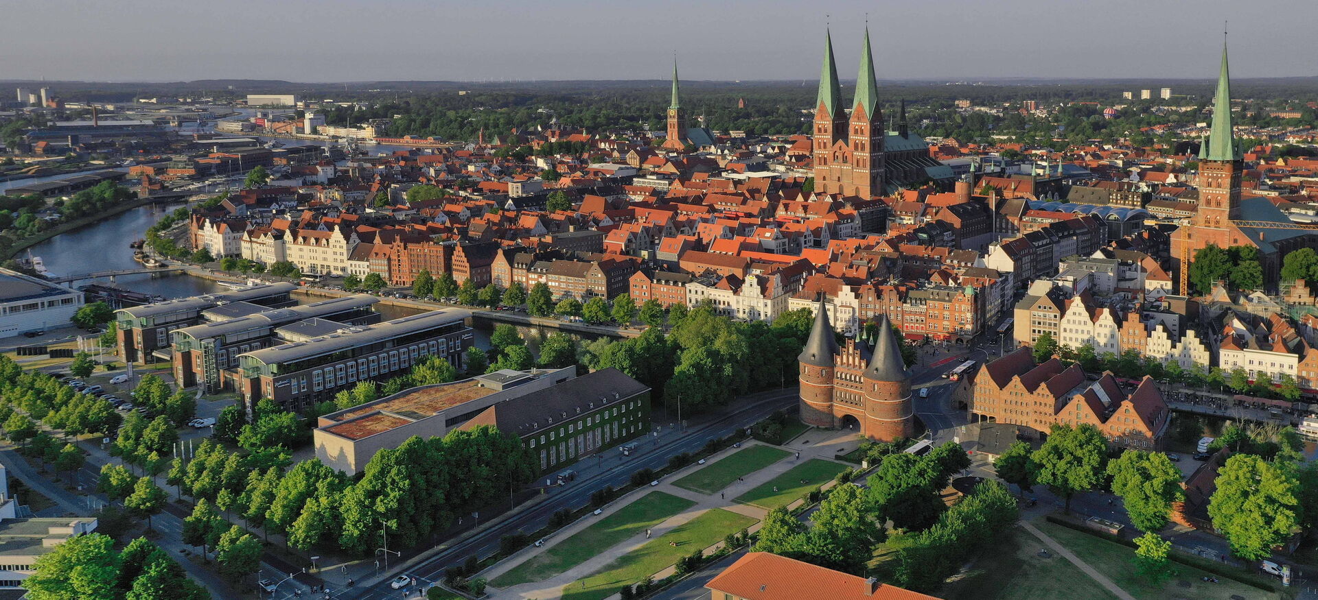 Luftaufnahme der Stadt Lübeck